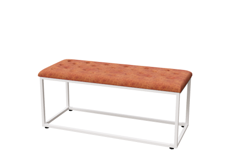 Банкетка Верона 1, Ткань 12 Мёд / Металлокаркас Белый